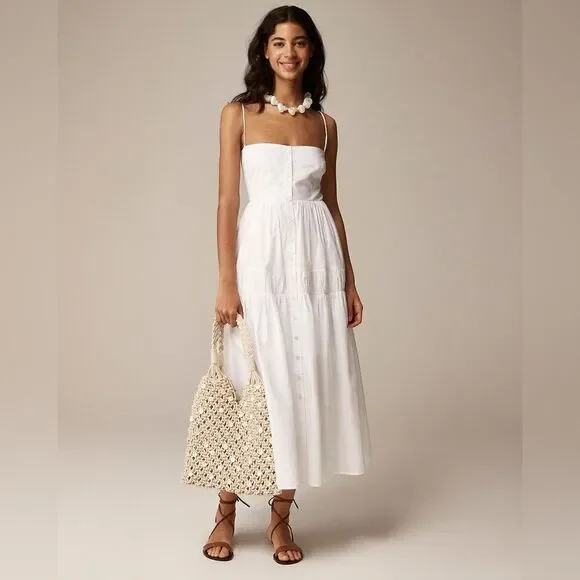 NWT J CREW A-line midi dress in cotton poplin - Picture 2 of 8